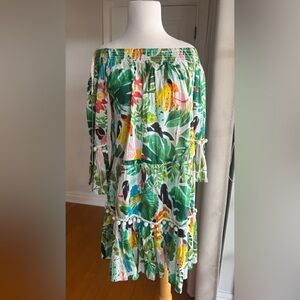 Tropical Off-Shoulder Dress by True Destinations NWT